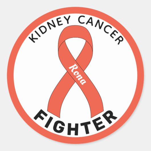 Kidney Cancer Fighter Ribbon White Round Sticker (Voorkant)