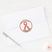 Kidney Cancer Fighter Ribbon White Round Sticker (Envelop)