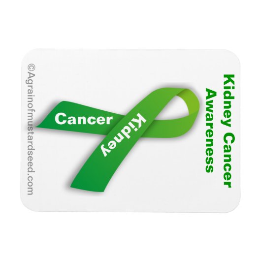 Kidney Cancer Green Ribbon Magneet (Horizontaal)