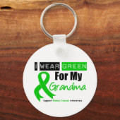 Kidney Cancer Green Ribbon voor mijn oma Sleutelhanger (Voorkant)