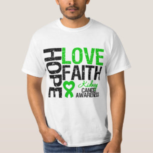 Kidney Cancer Hope Love Faith T-shirt