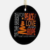 Kidney Cancer Kerstmis 1 Keramisch Ornament (Rechts)