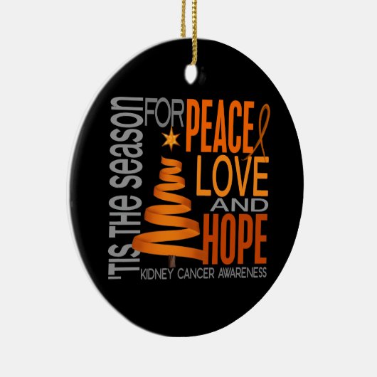 Kidney Cancer Kerstmis 1 Keramisch Ornament (Rechts)