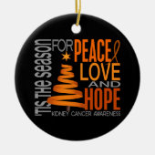 Kidney Cancer Kerstmis 1 Keramisch Ornament (Voorkant)