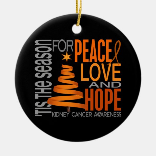 Kidney Cancer Kerstmis 1 Keramisch Ornament (Voorkant)