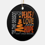 Kidney Cancer Kerstmis 1 Keramisch Ornament (Links)