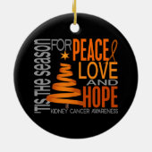 Kidney Cancer Kerstmis 1 Keramisch Ornament (Achterkant)