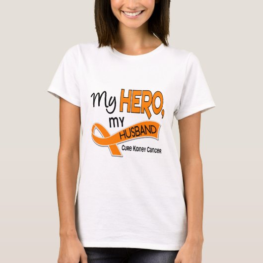 Kidney Cancer MY HERO MY HUSBAND 42 T-shirt (Voorkant)