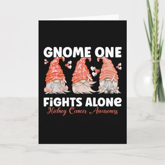 Kidney Cancer Oranje Ribbon Gnome Kaart (Voorkant)