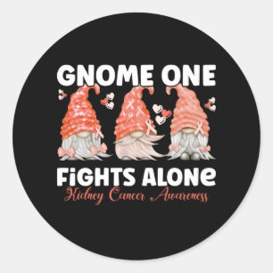 Kidney Cancer Oranje Ribbon Gnome Ronde Sticker