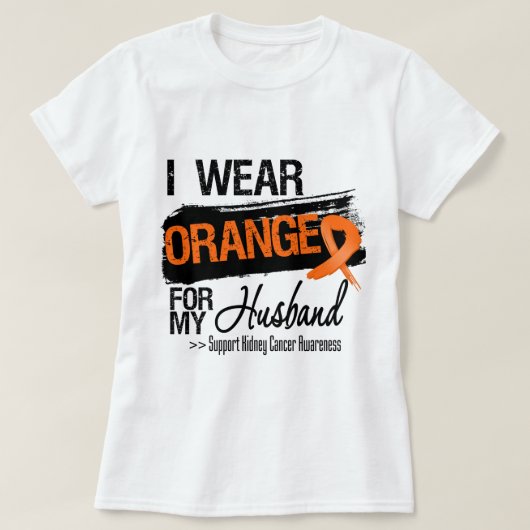 Kidney Cancer Ribbon Husband T-shirt (Design voorkant)