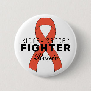 Kidney Cancer Ribbon White Button