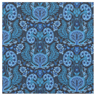 Kidney Damask in Navy Blue Stof