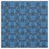 Kidney Damask in Navy Blue Stof (Swatch)