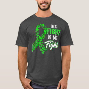 Kidney Disease Awareness Her Fight Green Ribbon T-shirt