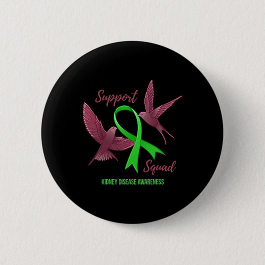 Kidney Disease Awareness Support Squad 1 Ronde Button 5,7 Cm (Voorkant)
