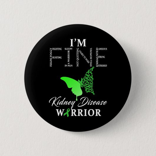 Kidney Disease Warrior I'm Fine 1 Ronde Button 5,7 Cm (Voorkant)