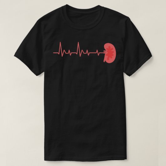 Kidney Heartbeat EKG Pulse Heart Rate Dialyse Te T-shirt (Design voorkant)