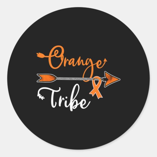 Kidney Leukemia Cancer Awareness Orange Ribbon Tri Ronde Sticker (Voorkant)