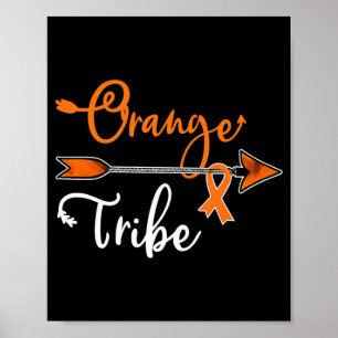 Kidney Leukemia Cancer Awareness Oranje Ribbon Tri Poster
