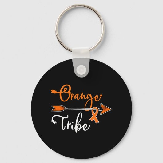 Kidney Leukemia Cancer Awareness Oranje Ribbon Tri Sleutelhanger (Voorkant)