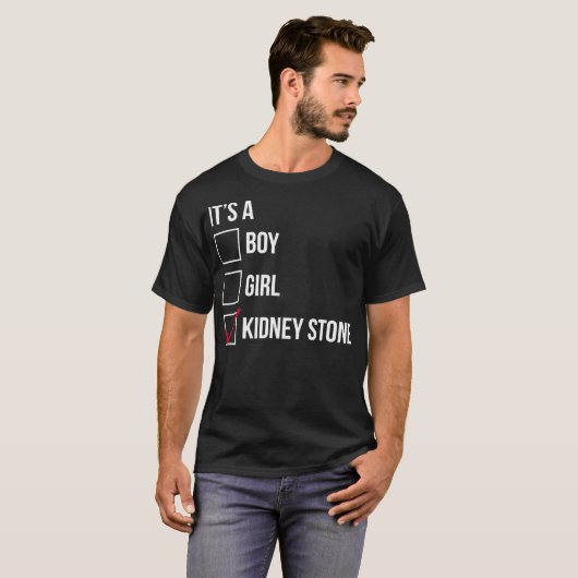 Kidney Stone Funny Checklist Gift T-shirt (Voorkant volledig)