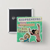 KIDPRENEURS VIERKANTE BUTTON 5,1 CM (Voorkant /achterkant)