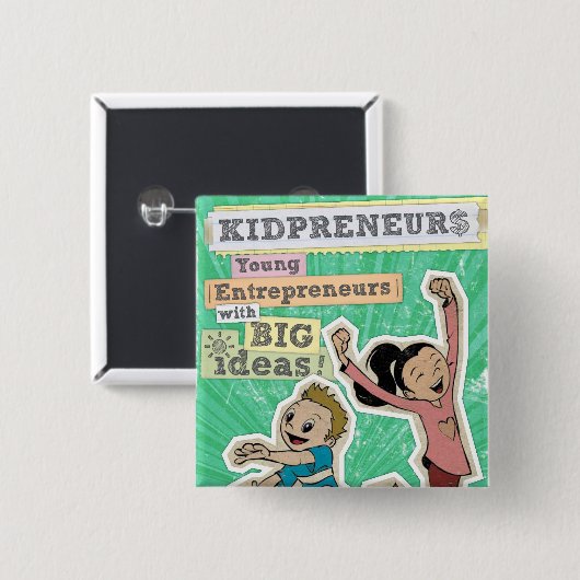 KIDPRENEURS VIERKANTE BUTTON 5,1 CM (Voorkant /achterkant)