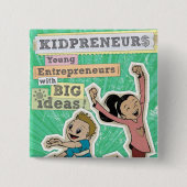 KIDPRENEURS VIERKANTE BUTTON 5,1 CM (Voorkant)