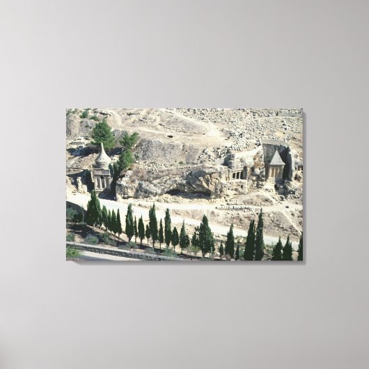 Kidron Valley aan de voet van de berg Olijven Canvas Afdruk (Voorkant)
