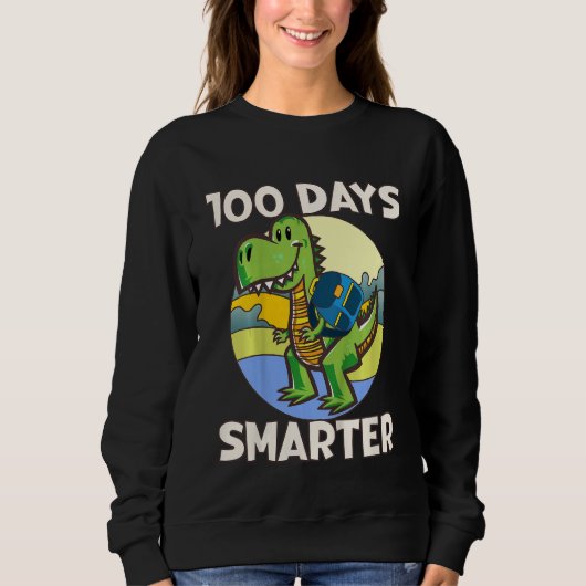 Kids 100 days smarter, Cute dino Happy 100th Day o Trui (Voorkant)