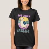 Kids 100 days smarter, Cute llama Happy 100th Day T-shirt (Voorkant)
