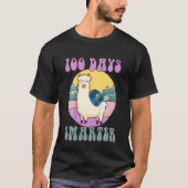 Kids 100 days smarter, Cute llama Happy 100th Day T-shirt (Voorkant)