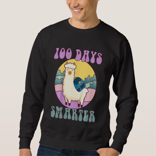Kids 100 days smarter, Cute llama Happy 100th Day Trui (Voorkant)