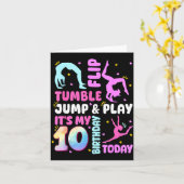Kids 10 Year Old Bday Gymnast 10th Gymnastics Birt Kaart (Gele Bloem)