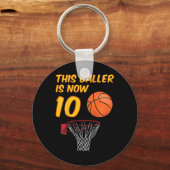 Kids 10th Birthday Sketll Hoop 10 Year Old Boy  Sleutelhanger (Voorkant)