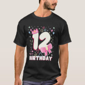 Kids 12 Twelfth 12th Birthday Girls Bday Princess T-shirt (Voorkant)