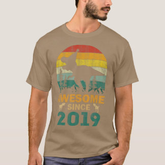 Kids 3 Year Old Dinosaur Awesome Since 2019 3rd Bi T-shirt