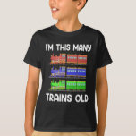 Kids 3 Years Birthday I'm This Many Trains Old T-shirt<br><div class="desc">I'm This Many Trains Old - Kids Toddler 3 Birthday. Kids 3 Years Birthday I'm This Many Trains Old. I'M THIS MANY TRAINS OLD, Funny Kids Toddler Train 3 Birthday, Kids Toddler 3 Birthday who would love to be a train driver, Cute Train 3 years old birthday, cute Train 3...</div>