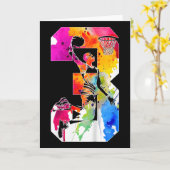 Kids 3 Years Number 3 Sketll 3rd Birthday  Kaart (Gele Bloem)