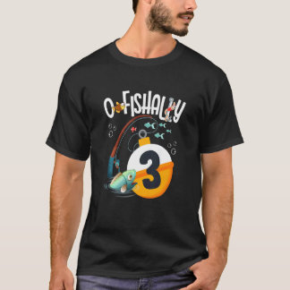 Kids 3rd Birthday Fishing Theme For Boys And Girls T-shirt