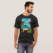 Kids 3rd Birthday Ocean Sea Animals Theme Party 3  T-shirt (Voorkant volledig)