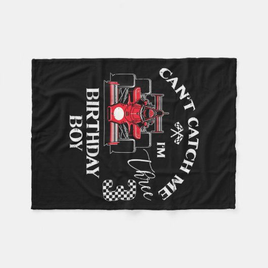 Kids 3rd Birthday Race Car Bday Boy Cant Catch Me Fleece Deken (Voorkant (Horizontaal))