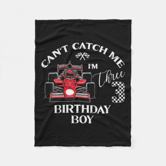 Kids 3rd Birthday Race Car Bday Boy Cant Catch Me  Fleece Deken (Voorkant)