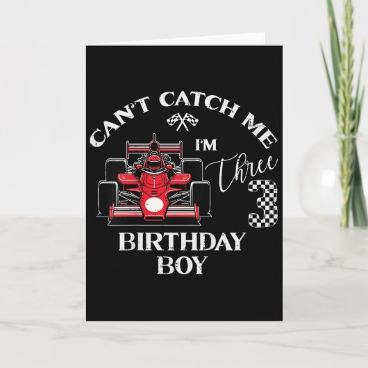 Kids 3rd Birthday Race Car Bday Boy Cant Catch Me Kaart (Voorkant)