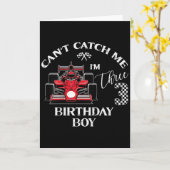 Kids 3rd Birthday Race Car Bday Boy Cant Catch Me Kaart (Gele Bloem)
