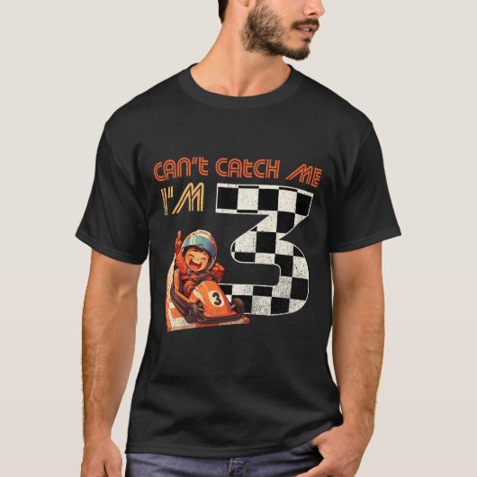 Kids 3rd Birthday Race Car Can't Catch Me I'm 3 Th T-shirt (Voorkant)