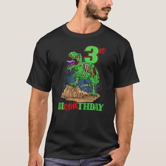 Kids 3rd Birthday Zombie Dinosaur T-Rex Party Todd T-shirt (Voorkant)