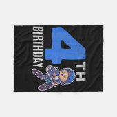 Kids 4 Years Old Bmx Bicycle Boys Cyclist 4th Birt Fleece Deken (Voorkant (Horizontaal))