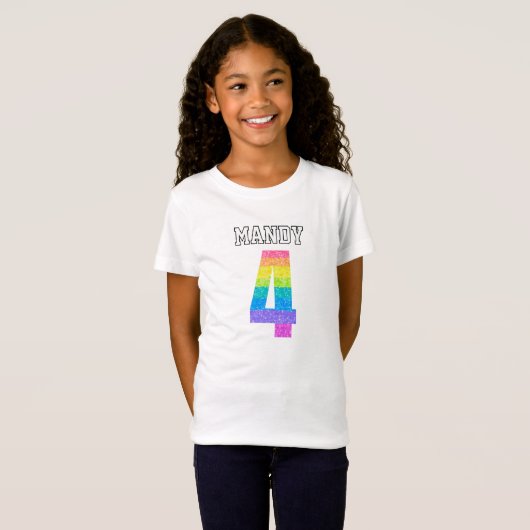 Kids 4th Birthday Party - Editable Text T-shirt (Voorkant volledig)